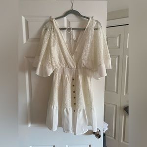 White lace flowy dress